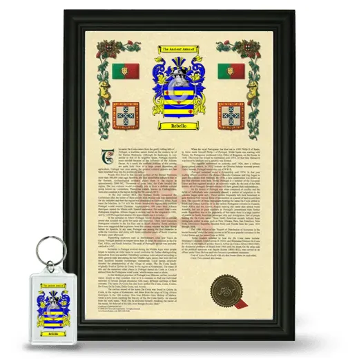 Rebello Framed Armorial History and Keychain - Black