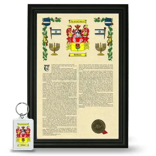 Redman Framed Armorial History and Keychain - Black