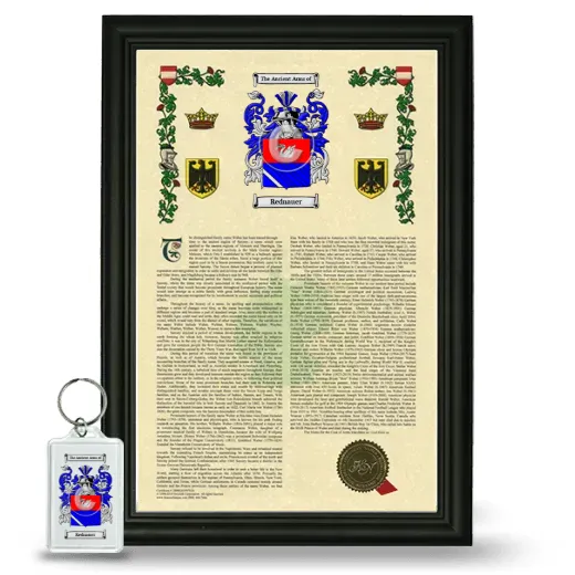 Rednauer Framed Armorial History and Keychain - Black