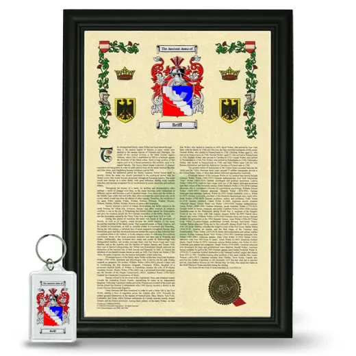 Reiff Framed Armorial History and Keychain - Black