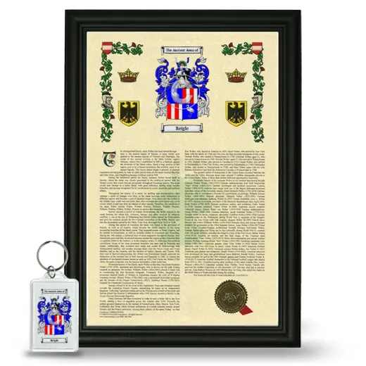 Reigle Framed Armorial History and Keychain - Black