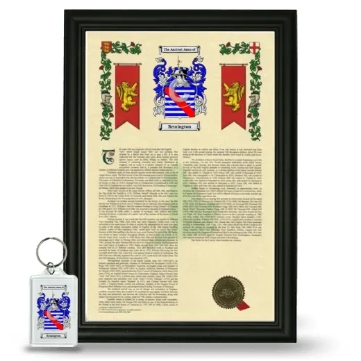 Remington Framed Armorial History and Keychain - Black