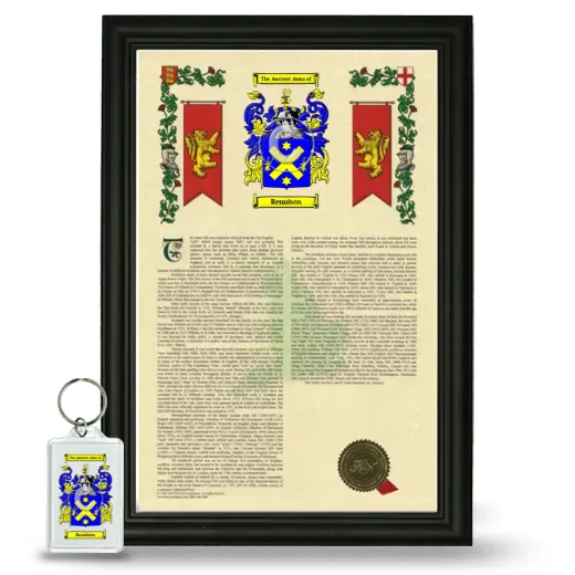 Rennison Framed Armorial History and Keychain - Black