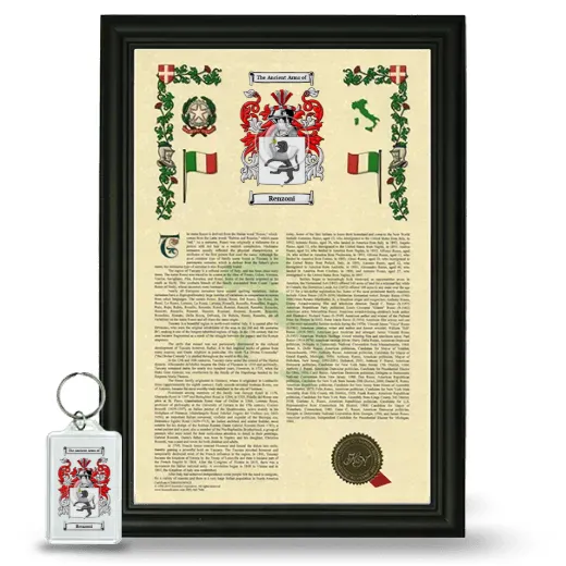 Renzoni Framed Armorial History and Keychain - Black