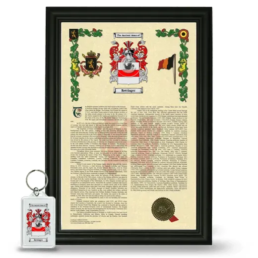 Rettinger Framed Armorial History and Keychain - Black