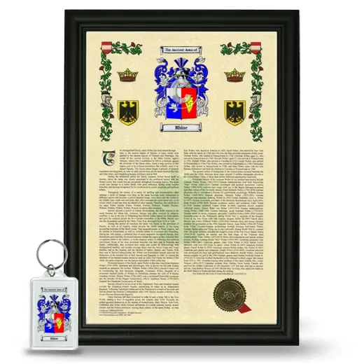 Rhine Framed Armorial History and Keychain - Black