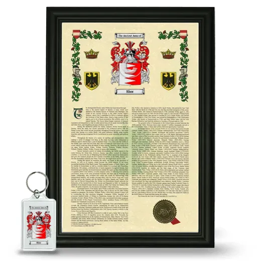 Rhor Framed Armorial History and Keychain - Black