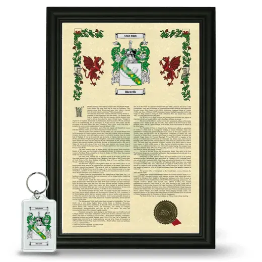 Ricards Framed Armorial History and Keychain - Black