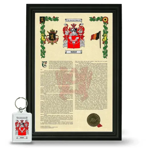Riddall Framed Armorial History and Keychain - Black
