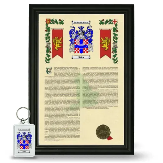 Riden Framed Armorial History and Keychain - Black