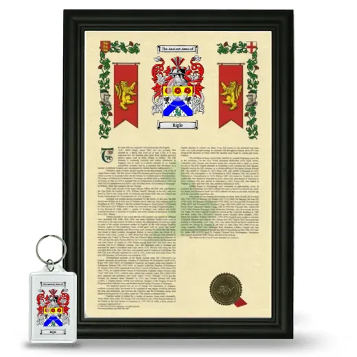 Rigle Framed Armorial History and Keychain - Black