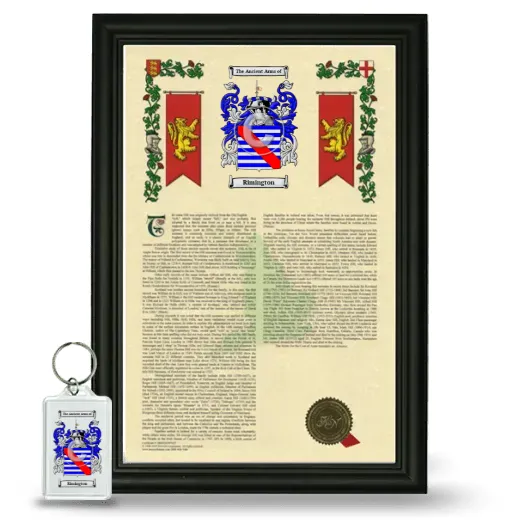 Rimington Framed Armorial History and Keychain - Black