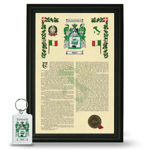 Riposi Framed Armorial History and Keychain - Black