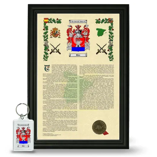 Rius Framed Armorial History and Keychain - Black