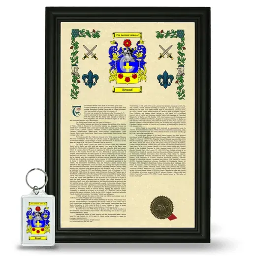 Rivaud Framed Armorial History and Keychain - Black