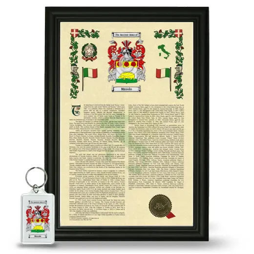 Rizzolo Framed Armorial History and Keychain - Black