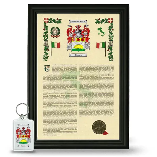 Rizzuto Framed Armorial History and Keychain - Black
