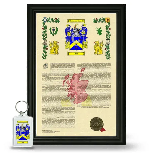 Rob Framed Armorial History and Keychain - Black