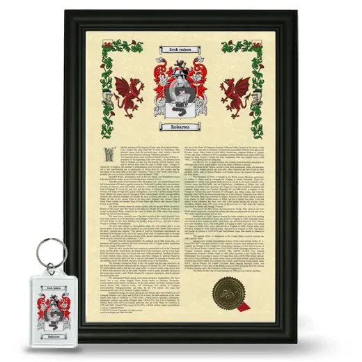 Robartes Framed Armorial History and Keychain - Black