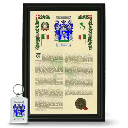 Roberto Framed Armorial History and Keychain - Black