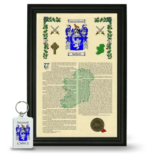 Rochforth Framed Armorial History and Keychain - Black