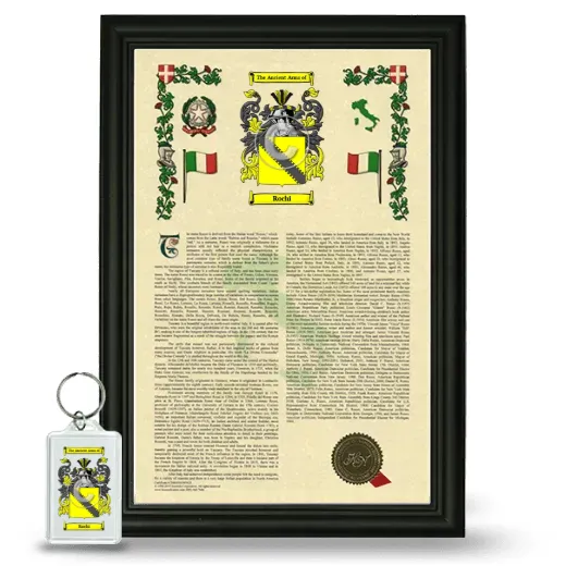 Rochi Framed Armorial History and Keychain - Black