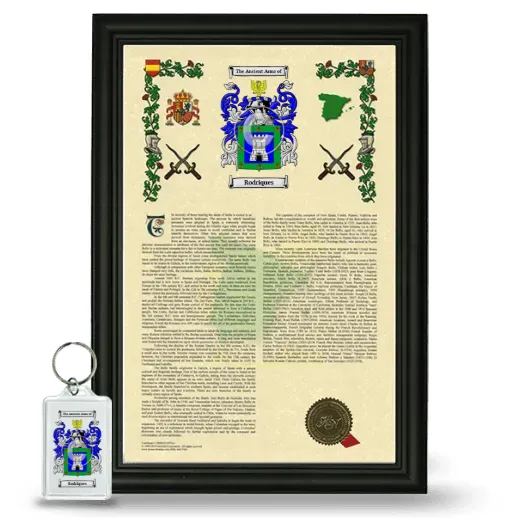 Rodriques Framed Armorial History and Keychain - Black
