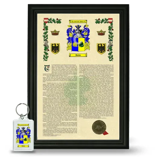 Roem Framed Armorial History and Keychain - Black