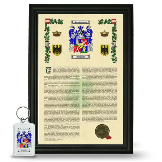 Roessner Framed Armorial History and Keychain - Black