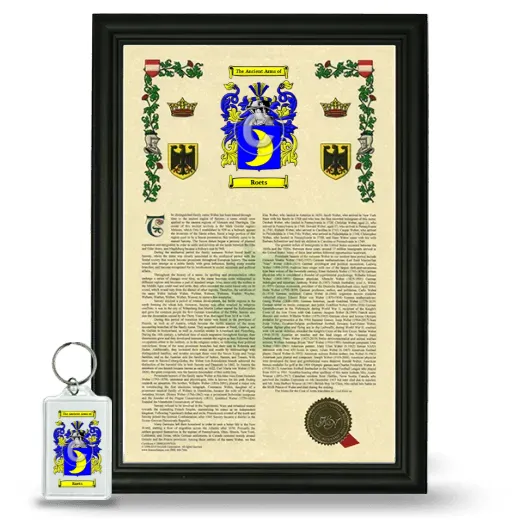 Roets Framed Armorial History and Keychain - Black