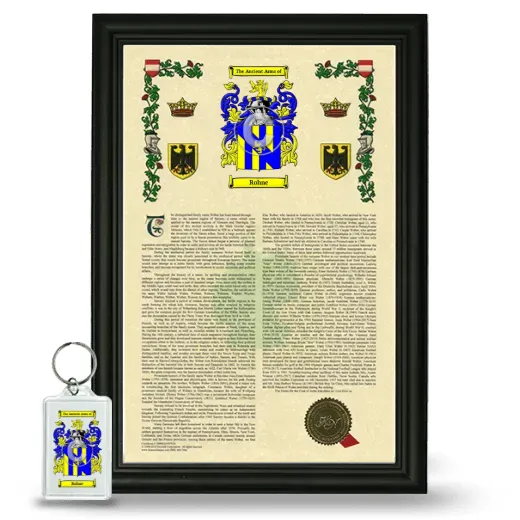 Rohne Framed Armorial History and Keychain - Black