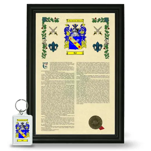 Roi Framed Armorial History and Keychain - Black