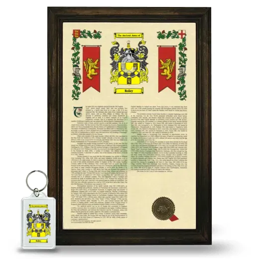 Rolay Framed Armorial History and Keychain - Brown