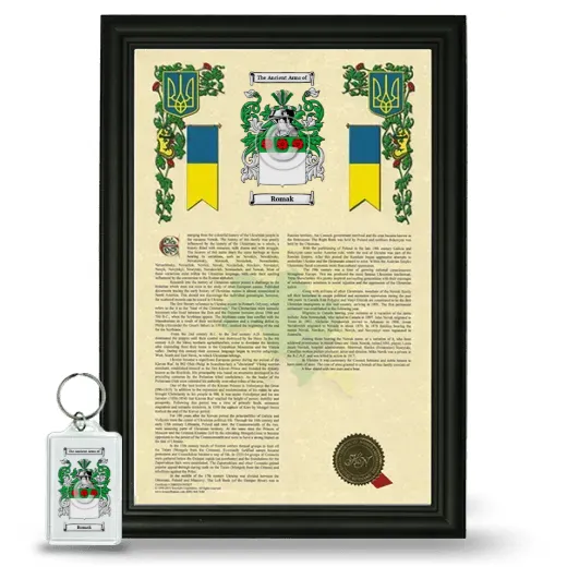 Romak Framed Armorial History and Keychain - Black