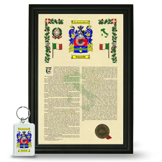 Romanella Framed Armorial History and Keychain - Black
