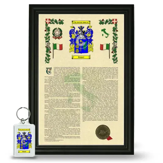 Romei Framed Armorial History and Keychain - Black