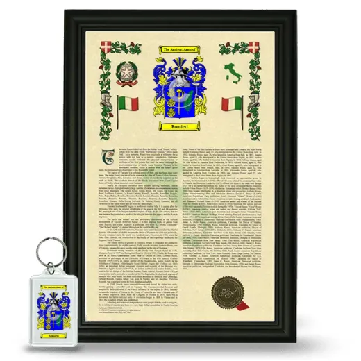 Romieri Framed Armorial History and Keychain - Black