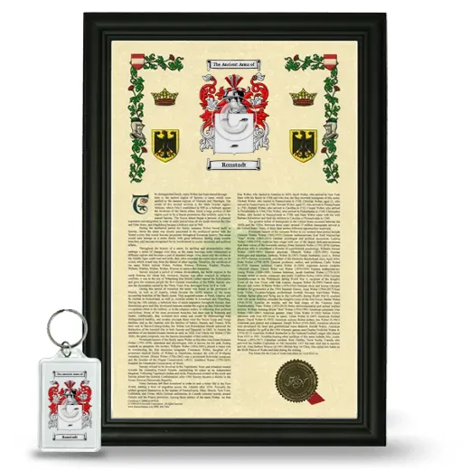 Ronstadt Framed Armorial History and Keychain - Black