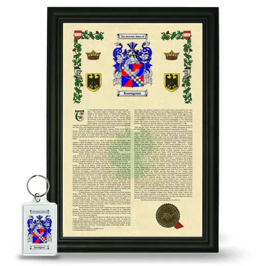 Rosengrant Framed Armorial History and Keychain - Black