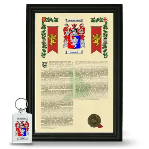 Rosewell Framed Armorial History and Keychain - Black