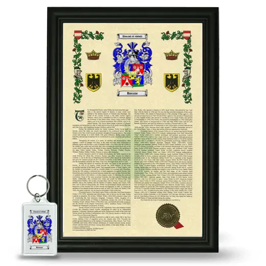 Rossne Framed Armorial History and Keychain - Black