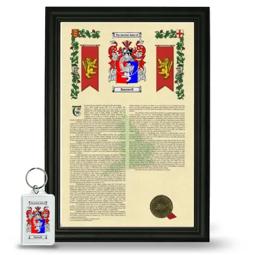 Rosswell Framed Armorial History and Keychain - Black