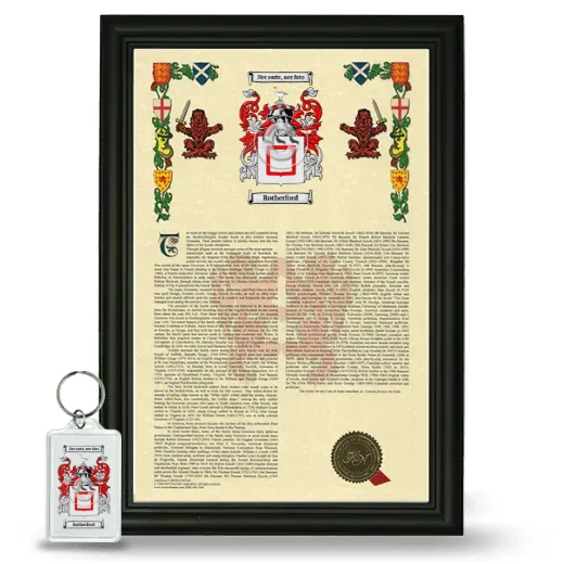 Rotherford Framed Armorial History and Keychain - Black