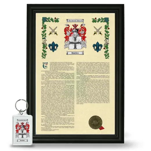 Rouches Framed Armorial History and Keychain - Black