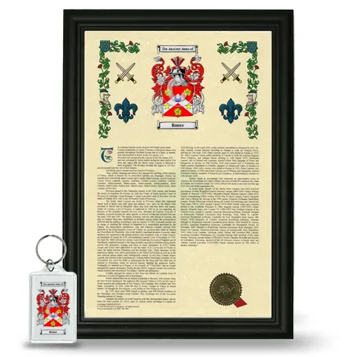 Rouse Framed Armorial History and Keychain - Black