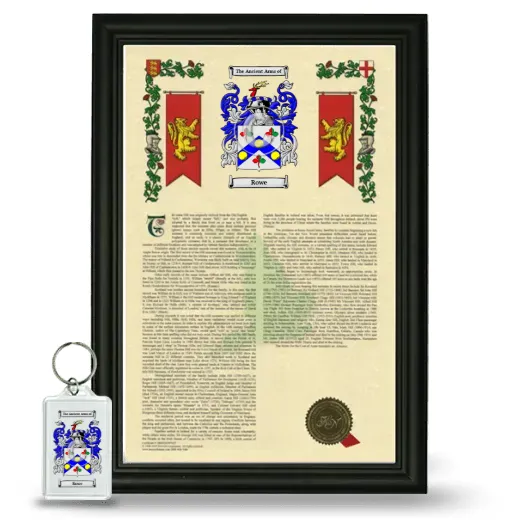 Rowe Framed Armorial History and Keychain - Black