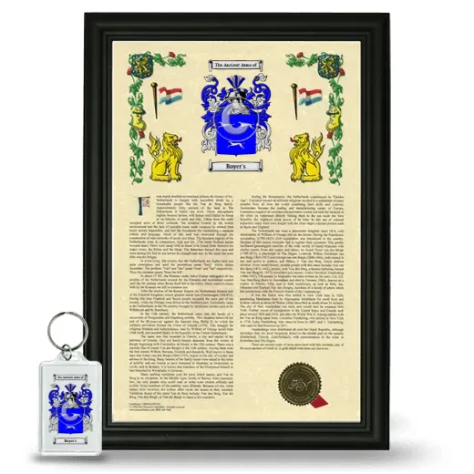 Royer's Framed Armorial History and Keychain - Black