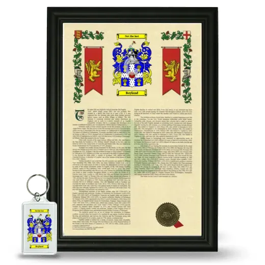 Royland Framed Armorial History and Keychain - Black