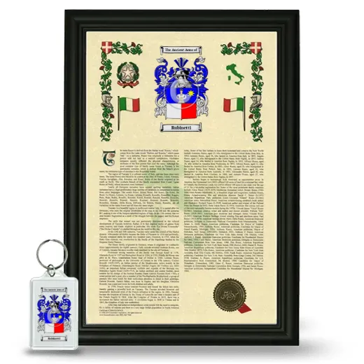 Rubinetti Framed Armorial History and Keychain - Black