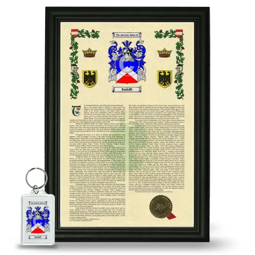 Rudolfi Framed Armorial History and Keychain - Black